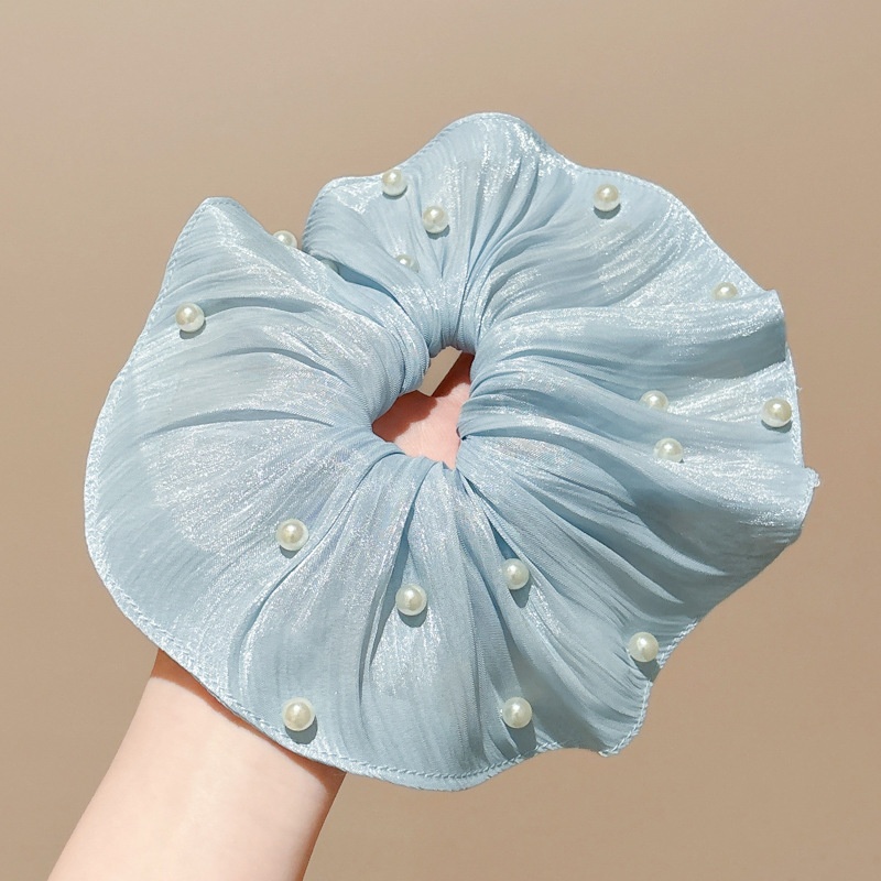 Women's Handmade Spring Ponytail Hair Scrunchie Checkered Fabric