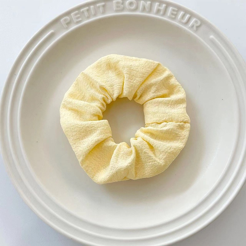 Women's Summer Fabric Scrunchie Pleated Plaid Leopard Hair Tie