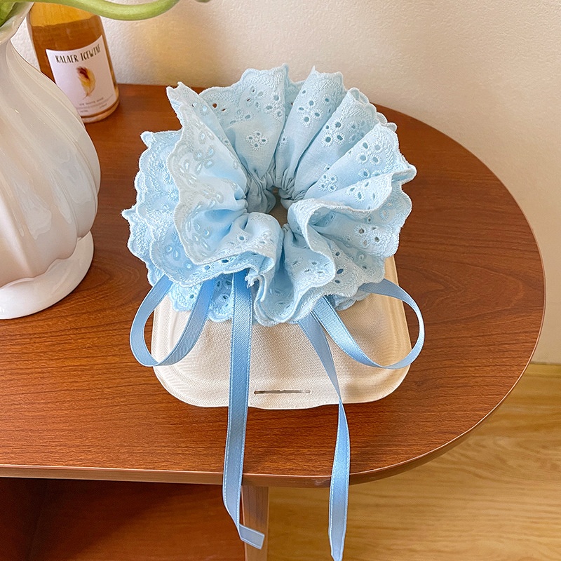 Women's Elegant Square Scarf Scrunchie Chic Cloth Ponytail Hair Tie