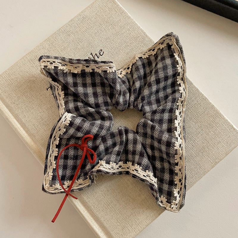 Women's Sweet Weekend Tea Party Cloth Hair Tie Plaid Fruit Print