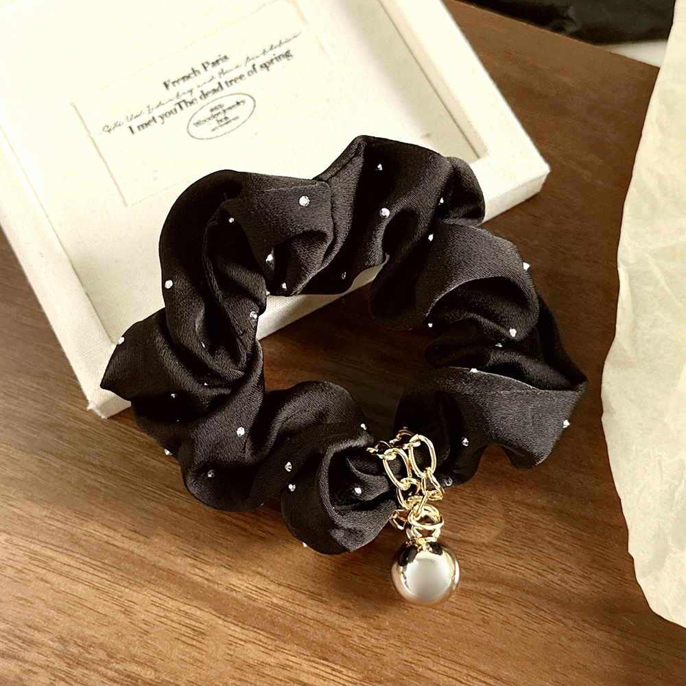 Women's Polyester Rhinestone Star High Ponytail Hair Tie Polka Dots