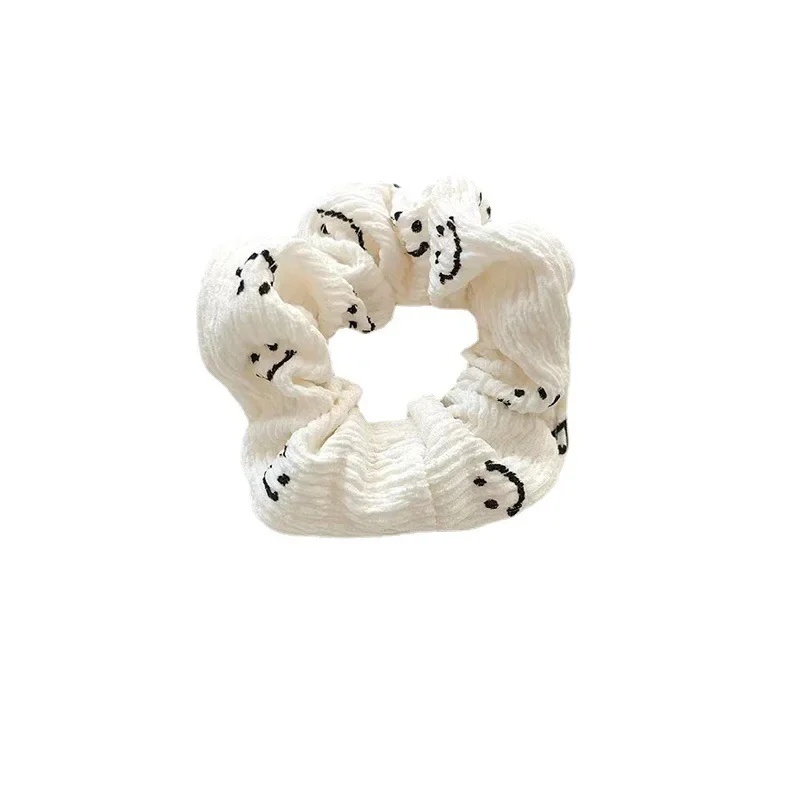 Women's Summer Fabric Scrunchie Pleated Plaid Leopard Hair Tie