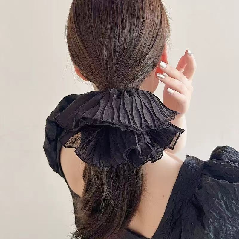 Women's Elegant Bow Hair Tie Vintage Lace Embroidered Cloth Elastic Rope