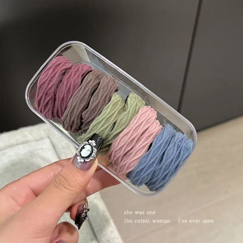 Girls Seamless High Elastic Ponytail Hair Ties Rubber Bands Pink Mixed