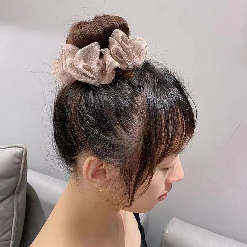 Women's Simple Classic Gauze Hair Tie For Daily Wear Solid Color