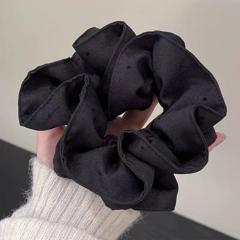 Women's Premium Oversized Lace Scrunchie Cloth Hair Tie Mint Plaid