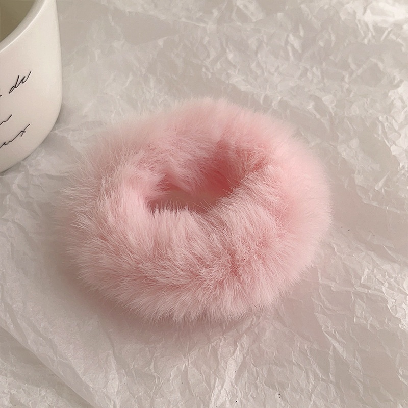 Women's Soft Plush Hair Tie Solid Color Autumn Winter Daily Scrunchie