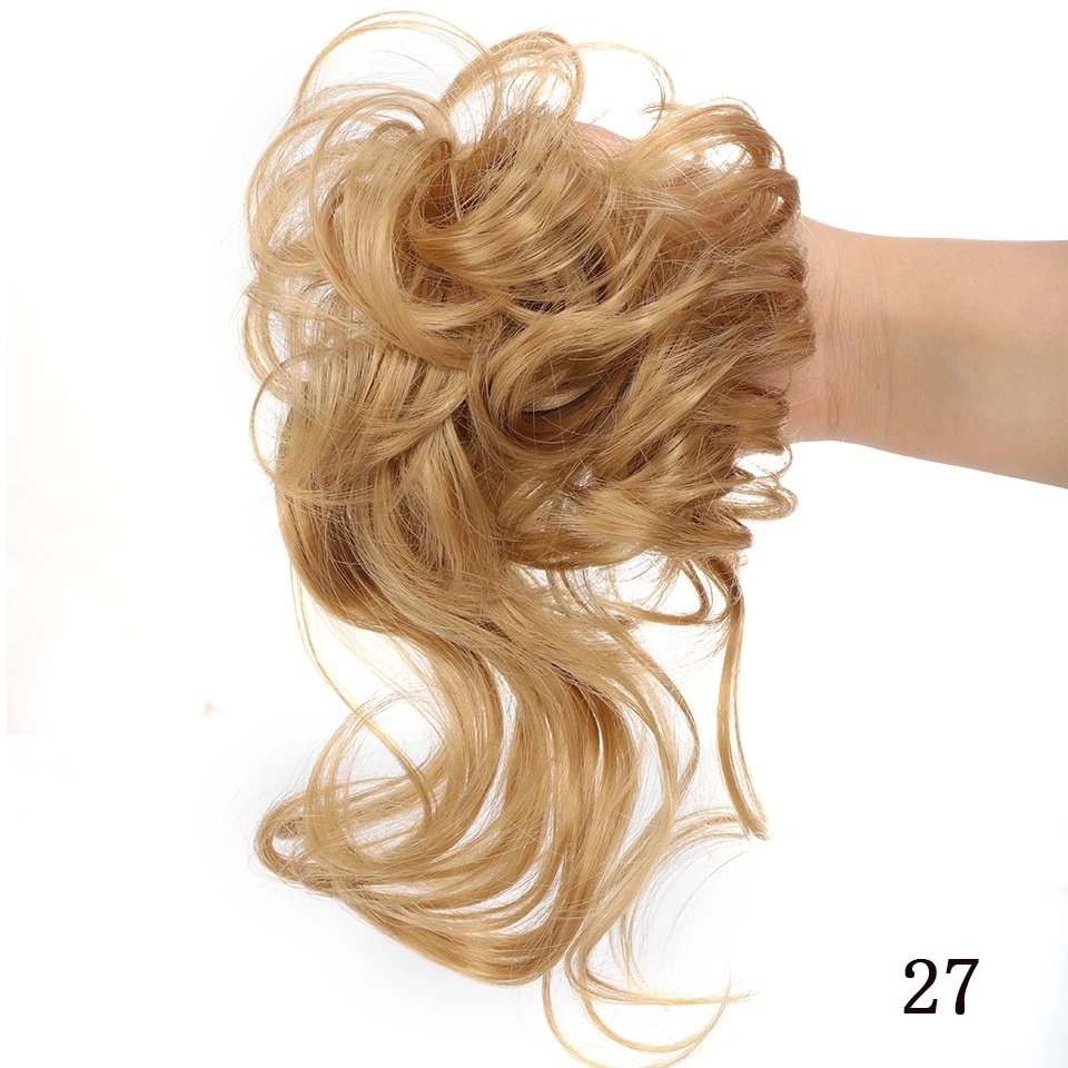 Women Daily Updo Messy Bun Hair Ring High Temp Silk Natural Texture