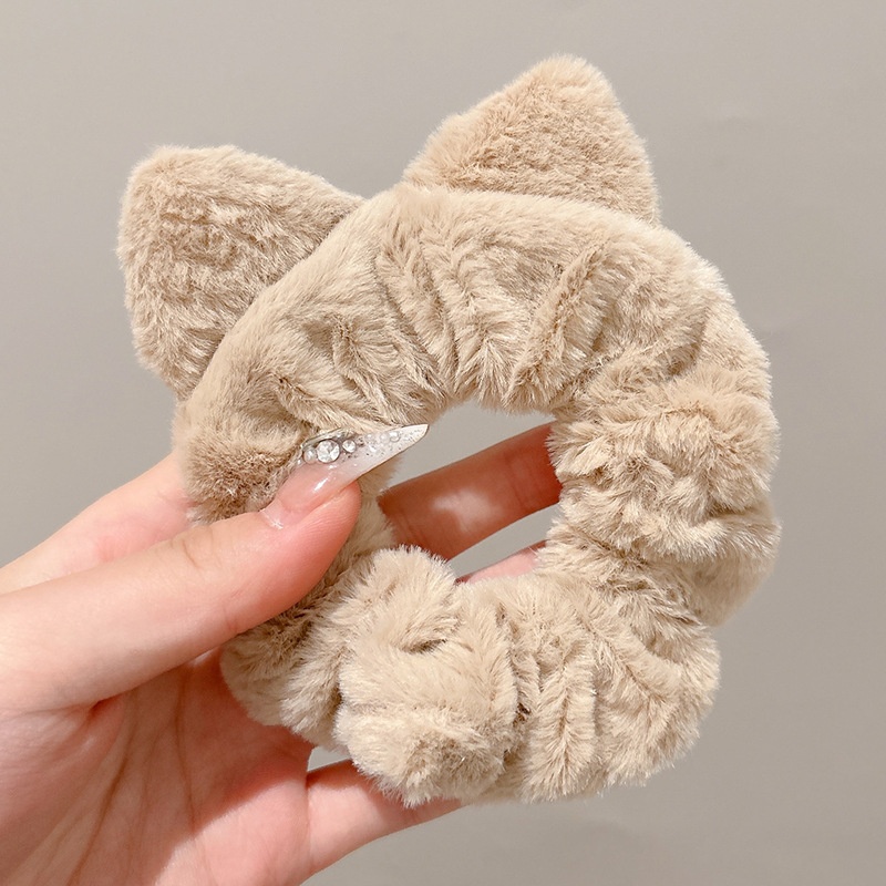 Women's Spring High-End Silky Pleated Pearl Streamer Large Hair Ring