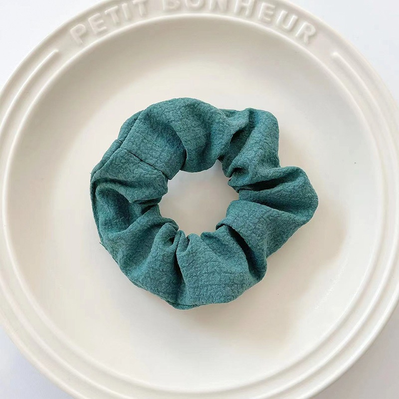 Women's Summer Fabric Scrunchie Pleated Plaid Leopard Hair Tie