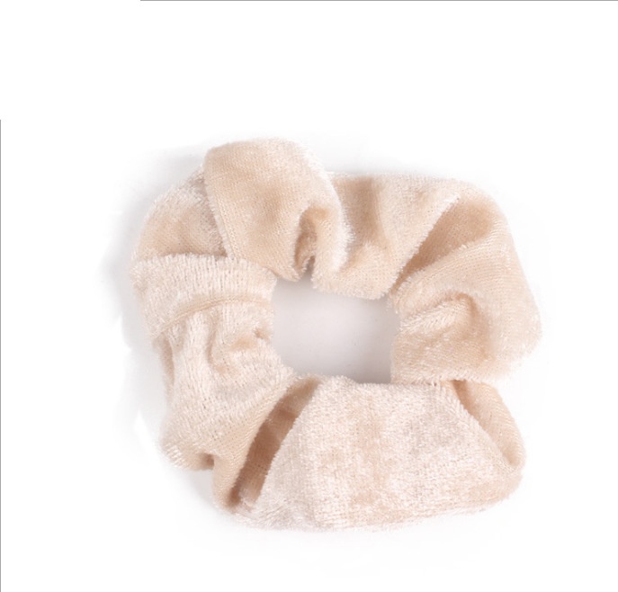 Ladies Winter Gold Velvet Bun Hair Scrunchies Ethnic Plaid Pattern