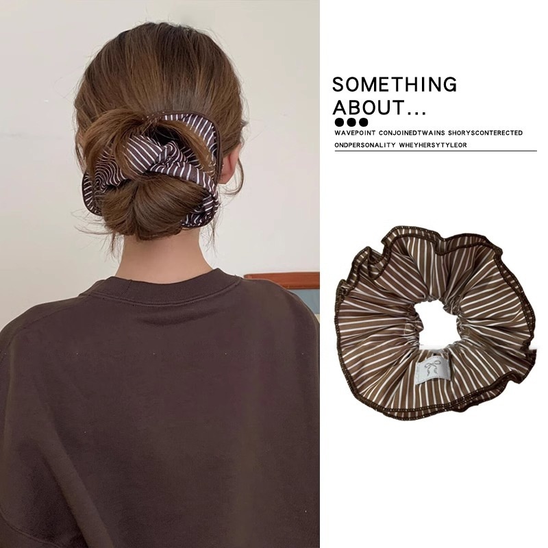 Women's Elegant Square Scarf Scrunchie Chic Cloth Ponytail Hair Tie