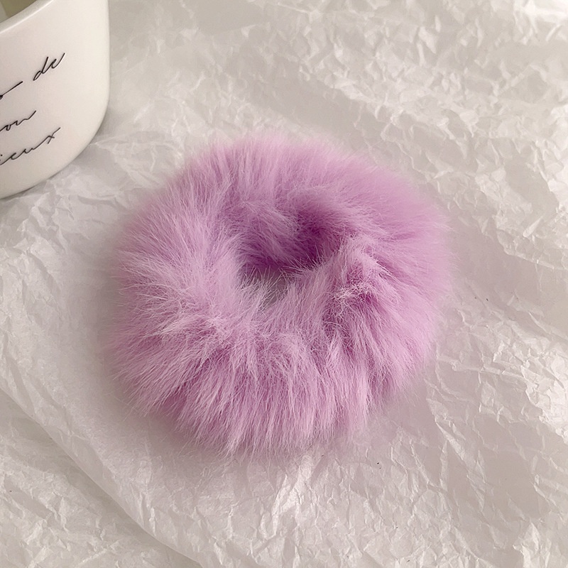 Women's Soft Plush Hair Tie Solid Color Autumn Winter Daily Scrunchie