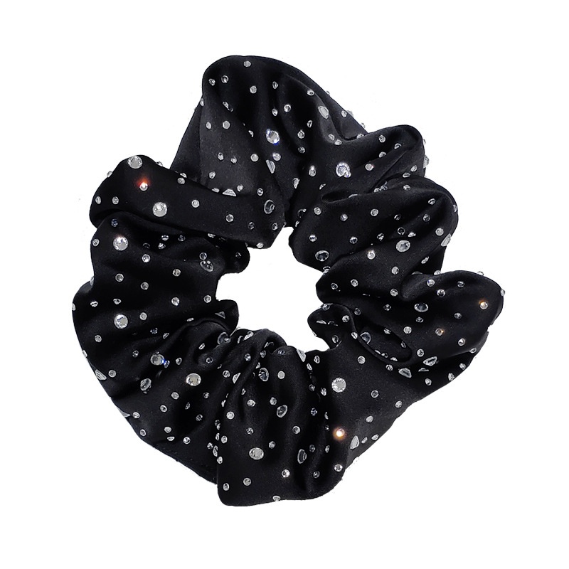 Women's Flashing Diamond Travel Hair Scrunchies Khaki Apricot Grey Black