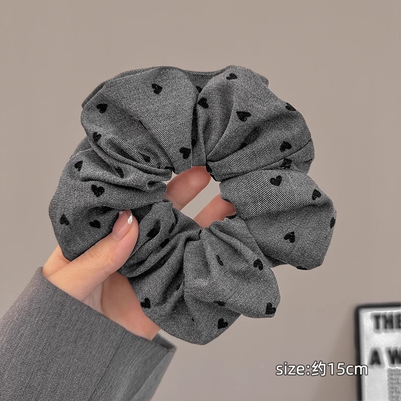 Women Daily Oversized High Elastic Lace Hair Scrunchie Elegant Floral