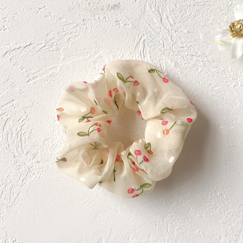 Women Daily Oversized High Elastic Lace Hair Scrunchie Elegant Floral