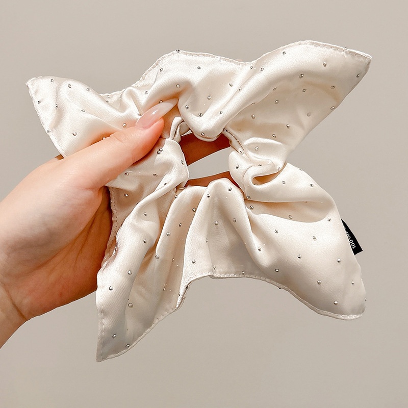 Women's Cloth Lace Scarf Scrunchie Daily Hair Tie Spring Tulip Floral