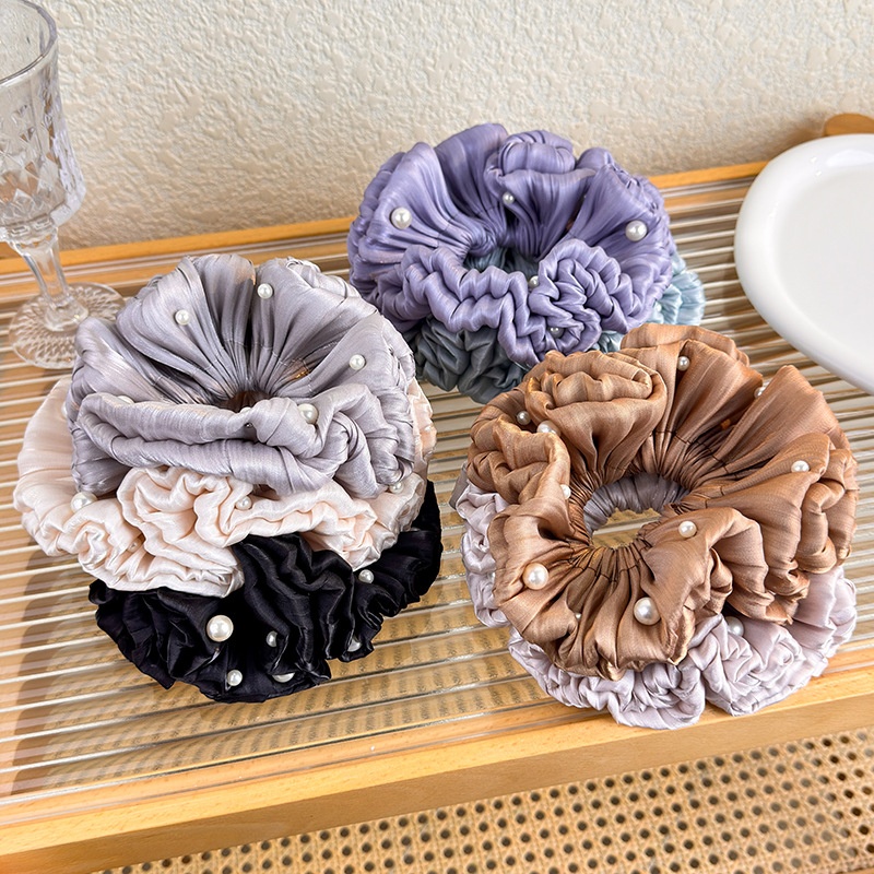 Women's Elegant Soft Cloth French Hair Tie For Daily Wear Solid Color