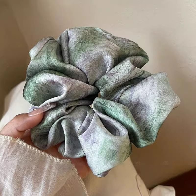 Women Daily Oversized High Elastic Lace Hair Scrunchie Elegant Floral