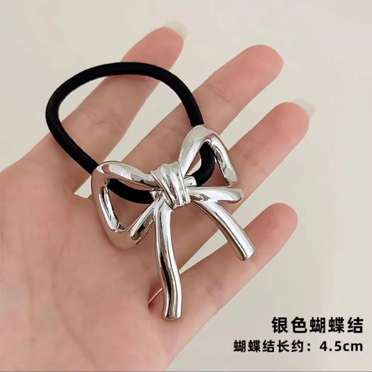 Women's Smooth Alloy Arc Ponytail Holder Minimalist Metallic