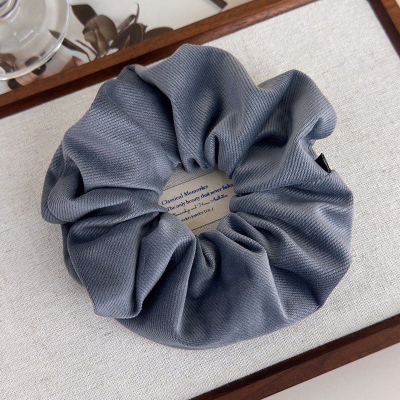 Women's Winter Twill Velvet Scrunchie Ponytail Hair Tie Solid Color