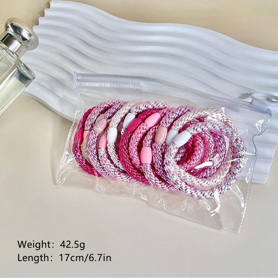 Women's High Elastic Ponytail Hair Tie Polyester Rubber Band UV Paint Color