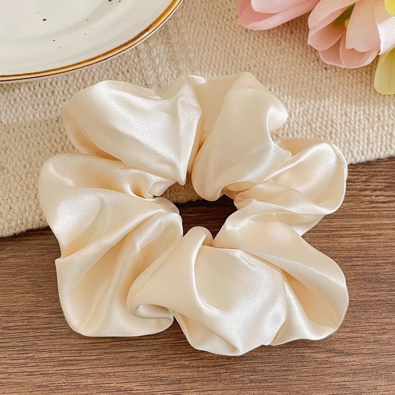 Women Daily Oversized High Elastic Lace Hair Scrunchie Elegant Floral