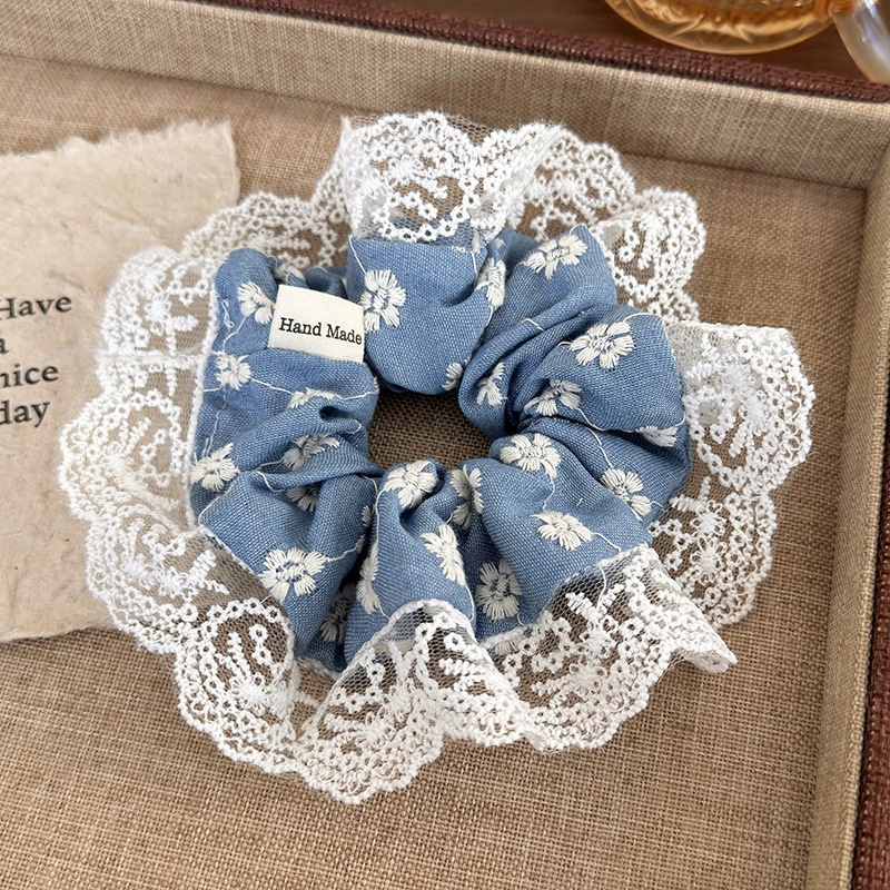 Women's Casual Daily Lace Scrunchie Hair Tie Classic Floral Cloth