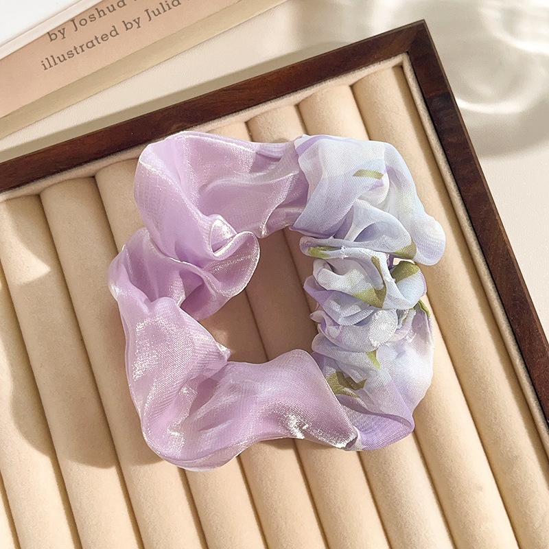 Women's Daily Sweet Rib-Knit Lace Hair Tie Solid Flower Lattice