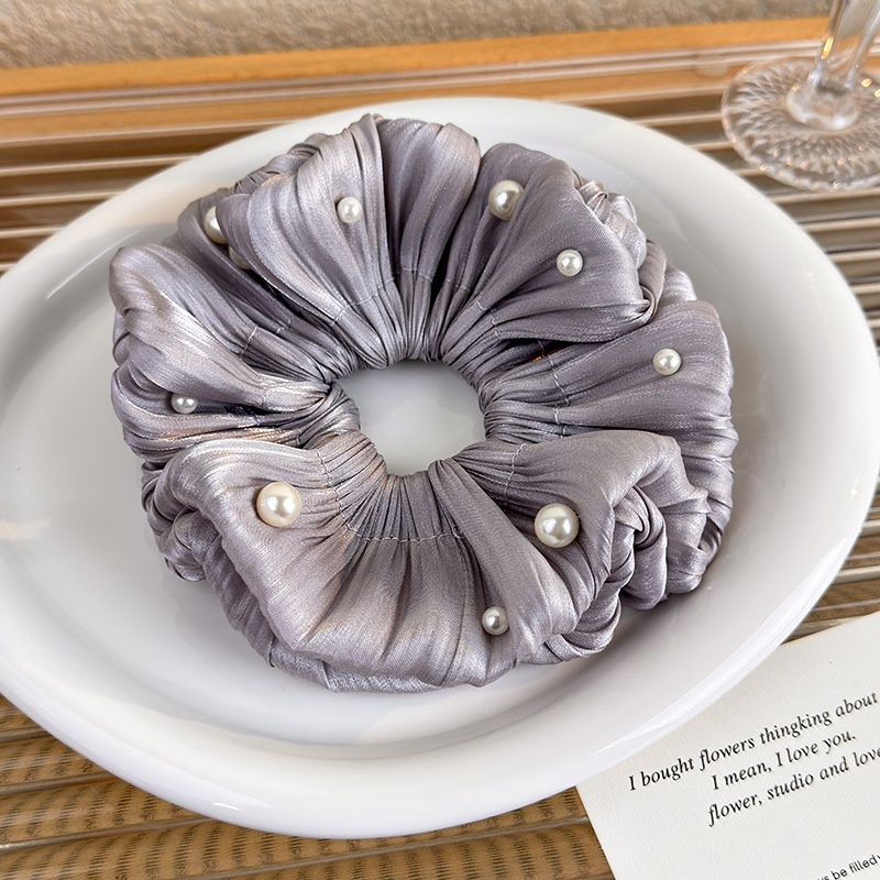 Women's Elegant Soft Cloth French Hair Tie For Daily Wear Solid Color