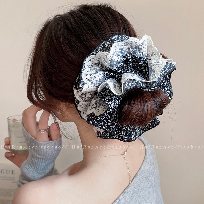 Women's French Retro Satin Scrunchie All-match Hair Tie Polka Dot