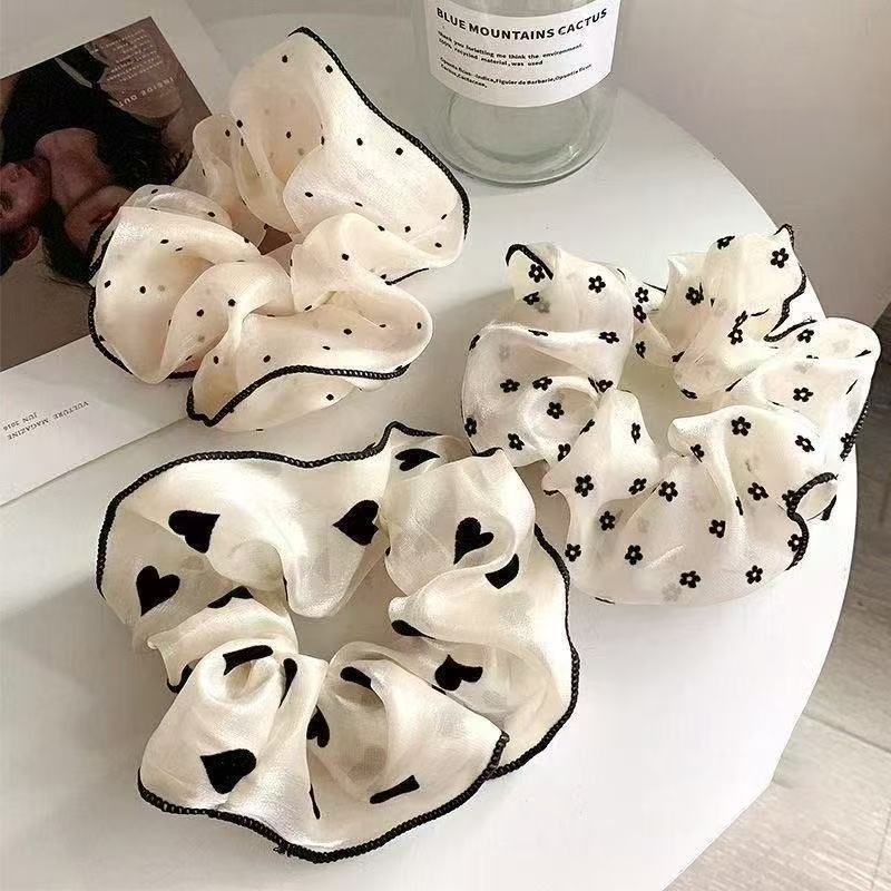 Women's Cloth Scrunchie Hair Tie Simple Gipsophila Floral Pattern