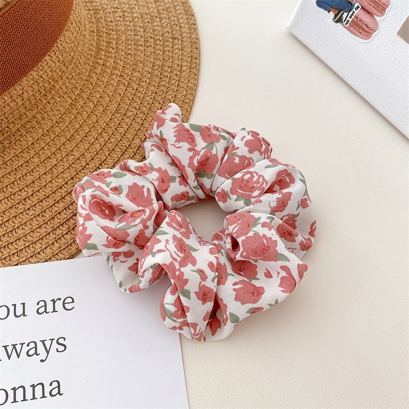 Women's Daily Handmade Cloth Hair Tie Sweet Flower Horse Print