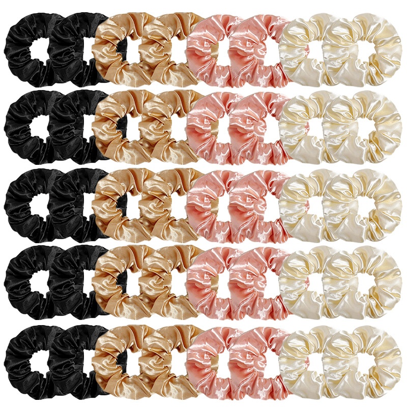 Girls All Season Satin Bow Headband Hair Tie Accessories Solid Color