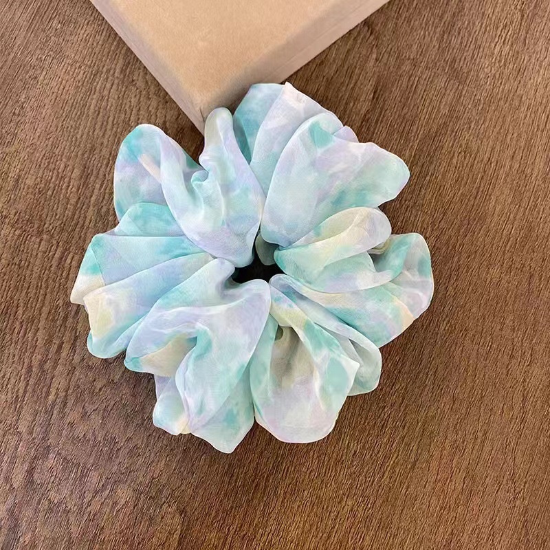 Women's Elegant Pastoral Ditsy Floral Gauze Hair Tie Summer Holiday Scrunchie