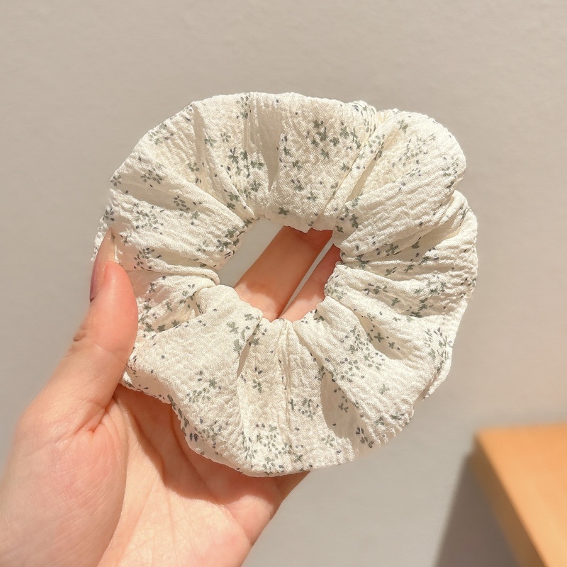 Women's Cloth Lace Scarf Scrunchie Daily Hair Tie Spring Tulip Floral