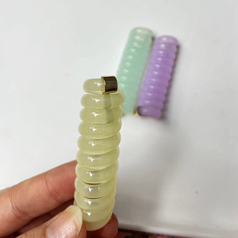 Girls Silicone Telephone Cord Ponytail Hair Rope Sweet Cartoon Butterfly