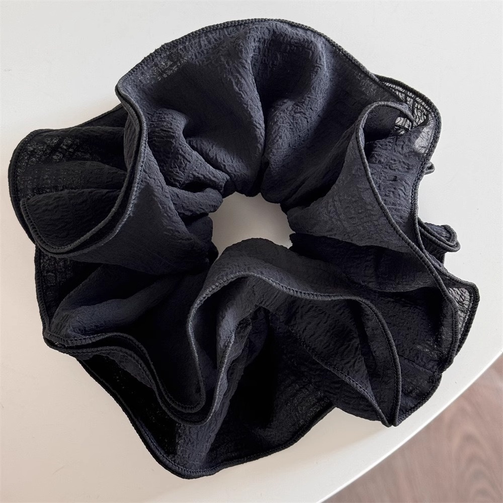 Women's High-End Large Cloth Bun Scrunchie Hair Tie Striped