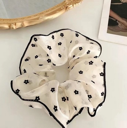 Women's Elegant Nylon Hair Tie for Outdoor Shopping Polka Dots