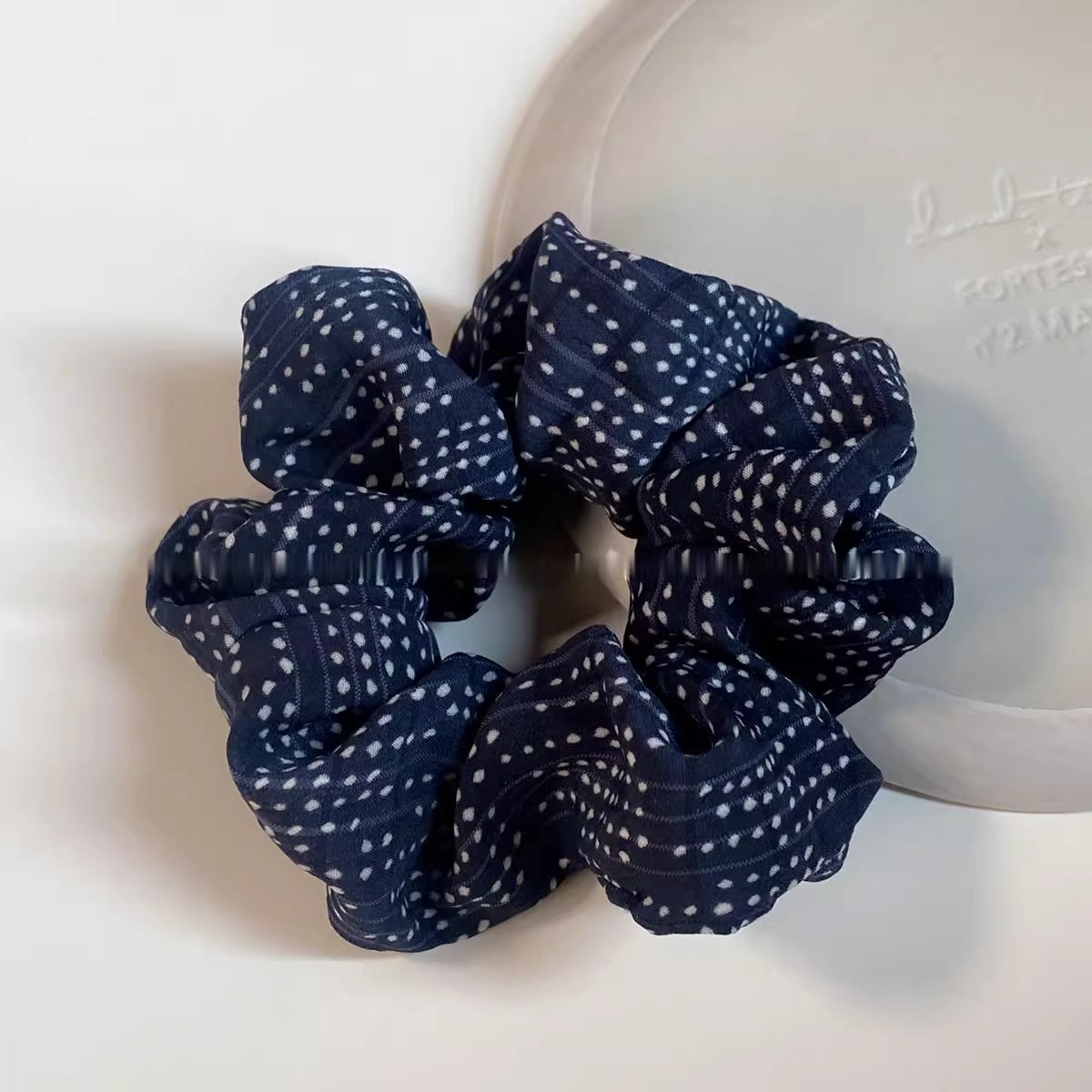 Women's High-End Large Cloth Bun Scrunchie Hair Tie Striped