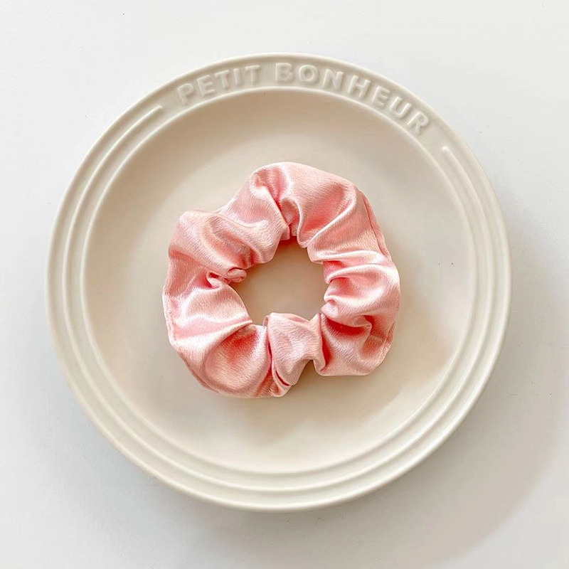 Women's Summer Fabric Scrunchie Pleated Plaid Leopard Hair Tie