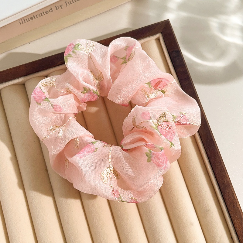 Women's Daily Sweet Rib-Knit Lace Hair Tie Solid Flower Lattice