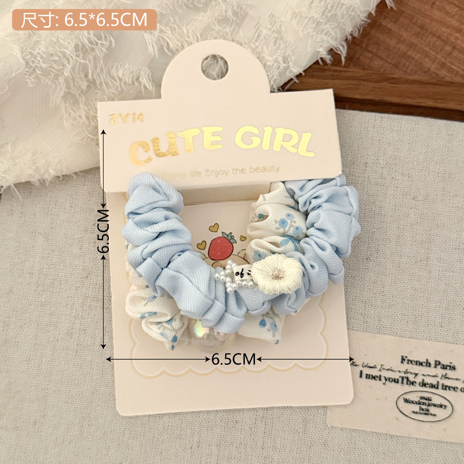 Girls Elastic Fabric Ponytail Holder Hair Bands Sweet Floral Print