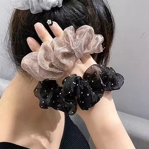 Women's Simple Classic Gauze Hair Tie For Daily Wear Solid Color