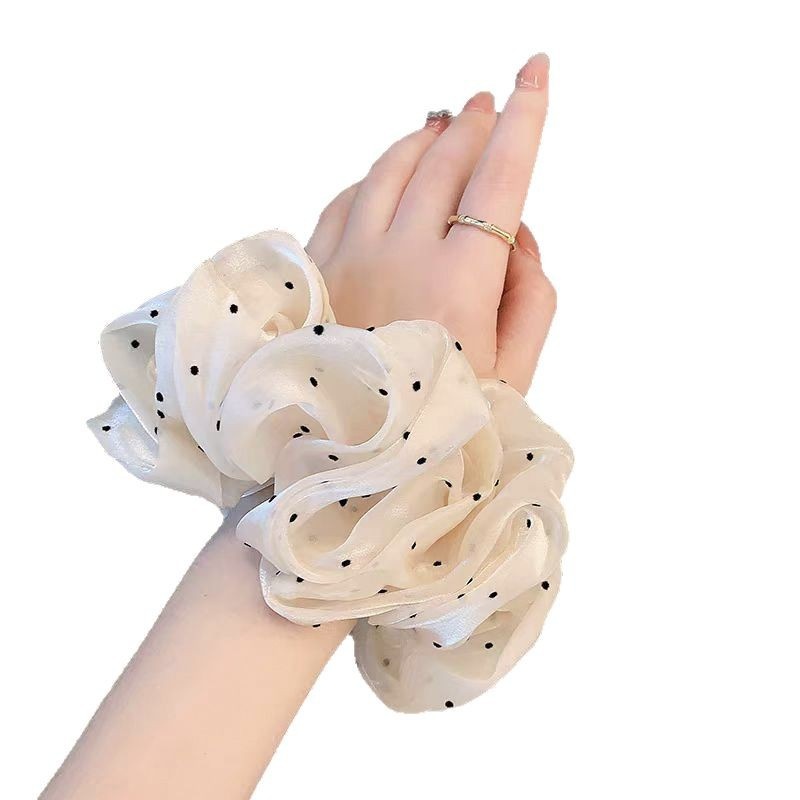 Women's Pearlescent Yarn Ponytail Scrunchie Gradient Polka Dot