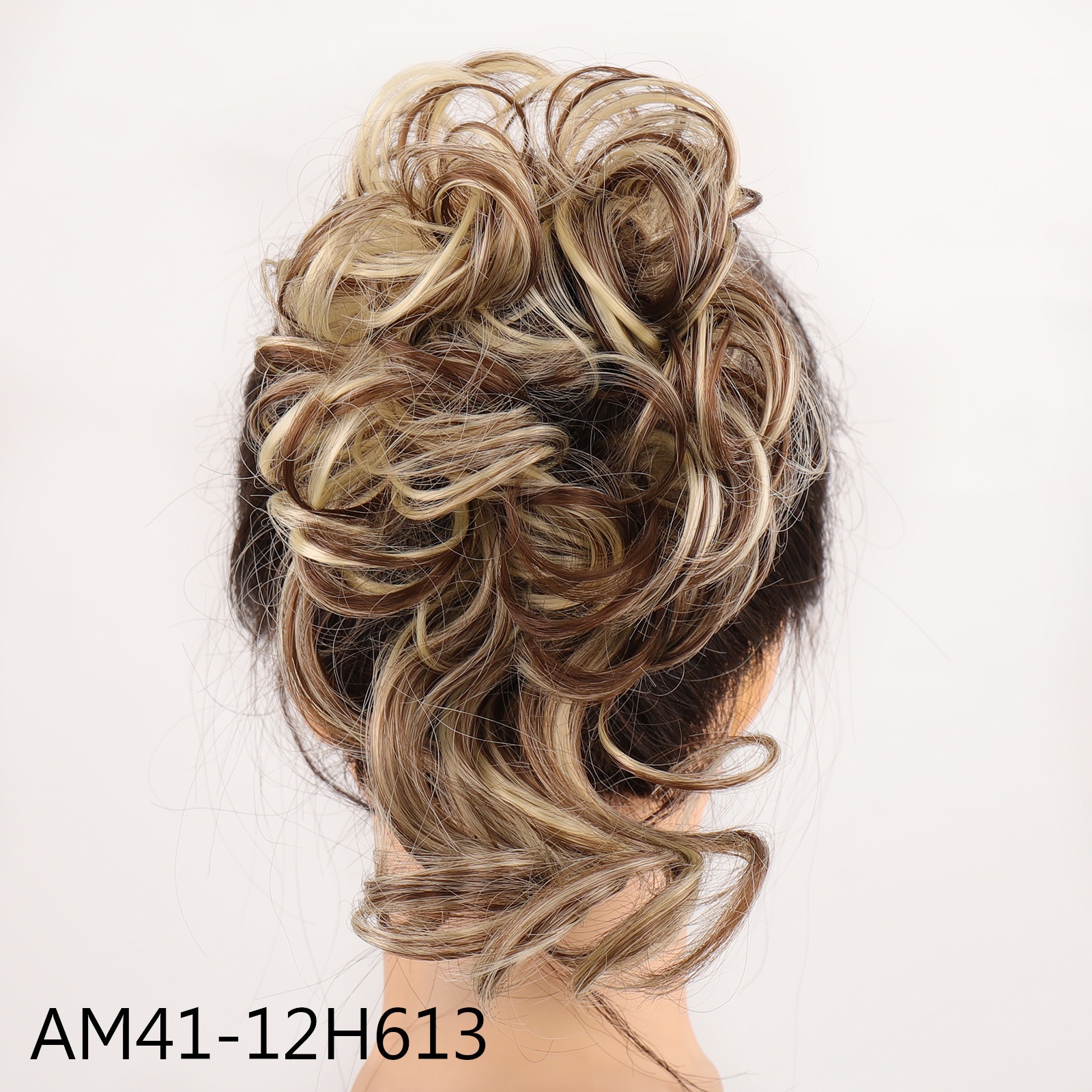 Women Daily Updo Messy Bun Hair Ring High Temp Silk Natural Texture