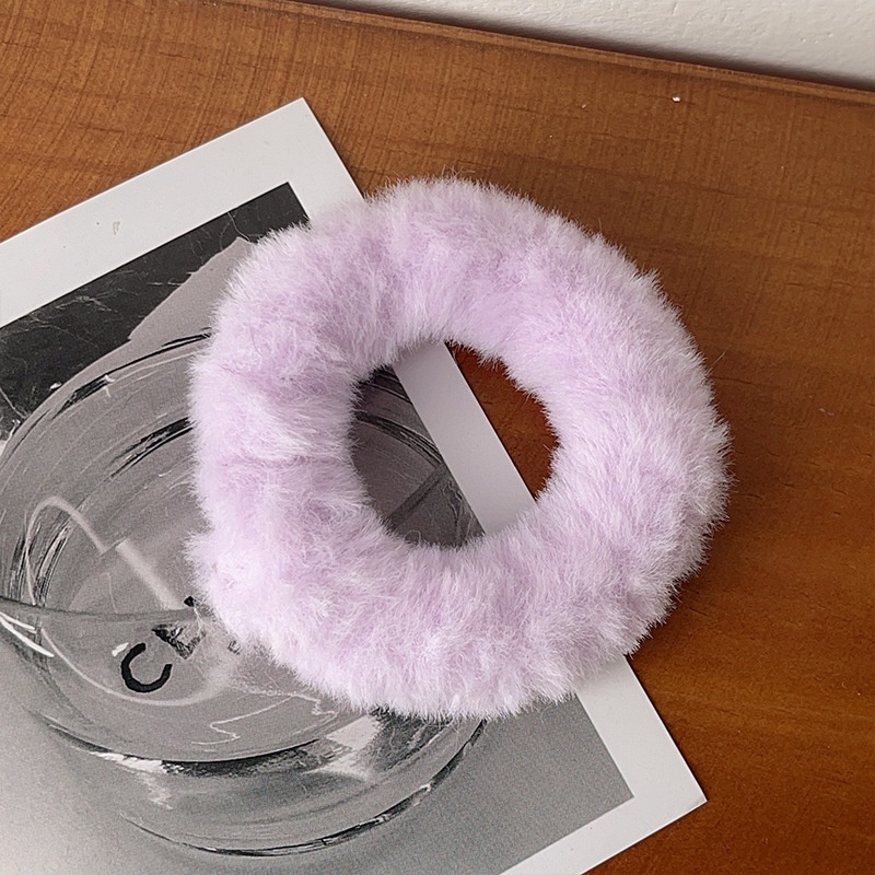 Women's Autumn Winter Plush Elastic Ponytail Scrunchies Candy Color