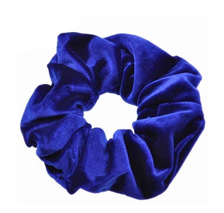 Ladies Winter Gold Velvet Bun Hair Scrunchies Ethnic Plaid Pattern