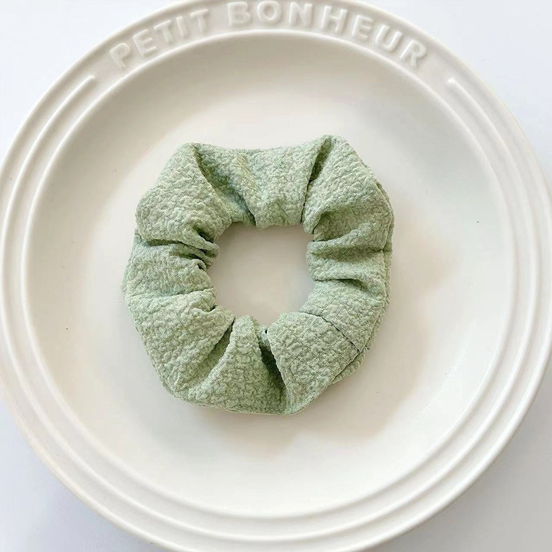 Women's Summer Fabric Scrunchie Pleated Plaid Leopard Hair Tie