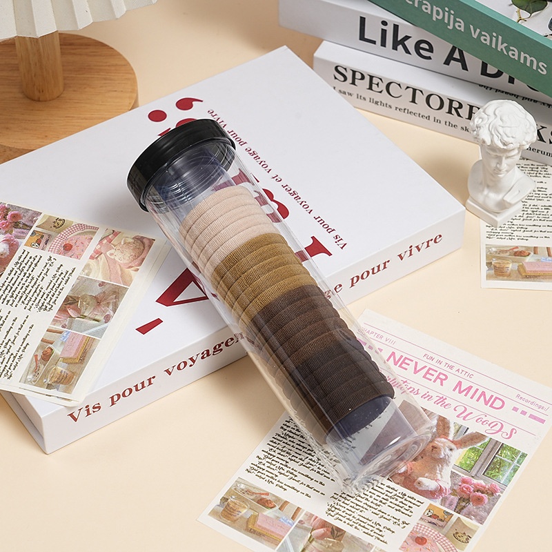 Women High Elastic Seamless Cloth Towel Hair Rings 20pcs Knit Pattern